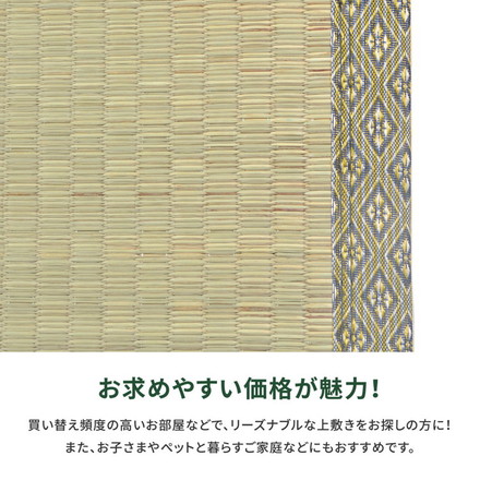 い草上敷き い草カーペット 柳川 やながわ 本間10畳 477×382cm 双目織り 和風 和室 無地 抗菌・防臭 萩原
