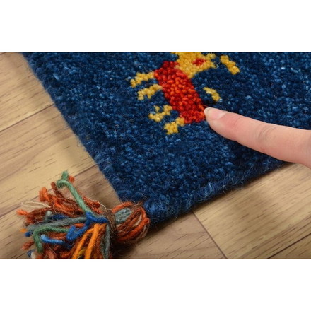ギャッベ マット・ラグ GABBEH D20 約60×90cm BL