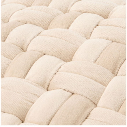 ベルベット調 プフ クッションスツール Mサイズ 直径40cm 可愛い かわいい オットマン サイドテーブル ベージュ ベージュ