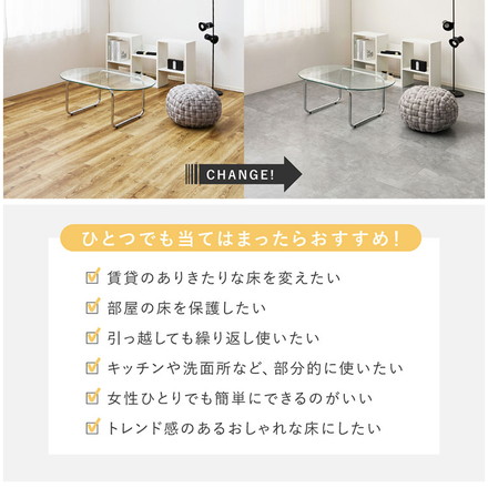 【18枚入】貼ってはがせる 超薄型 吸着フロアタイル 30×60cm 軽量 簡単設置 置くだけ 簡単 フロアタイル カットOK 賃貸OK タイル マット テラゾーダーク