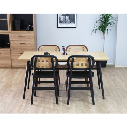 ダイニングテーブル 幅150cm オーク突板 4人 無垢材 ダイニング テーブル 北欧 木製 白 収納 棚付き