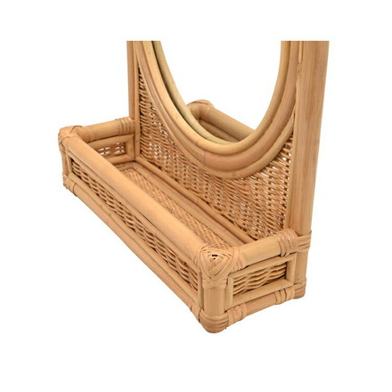 鏡 ラタン ミラー ナチュラル 壁掛け 置き型 韓国 インテリア コンパクト 北欧 ディスプレイ