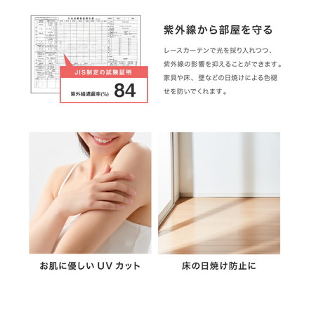 ミラーレースカーテン 2枚組 機能を選べる UVカット 紫外線カット 防炎 防汚 採光 遮熱 11サイズ展開 洗える フック付き 遮熱 幅150cm×丈176cm