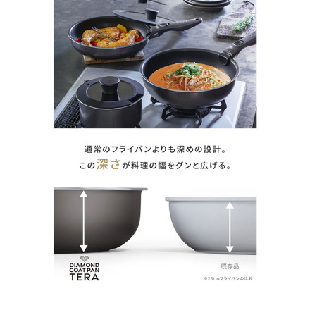 フライパン フライパンセット 深型 12点セット IH/ガス火対応 DIAMOND COAT PAN TERA EHDC-S12S グレイッシュブラウン アイリスオーヤマ