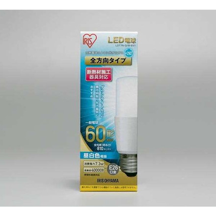 LED電球 E26 T形 60形相当 昼白色 LDT7N-G/W-6V1 アイリスオーヤマ