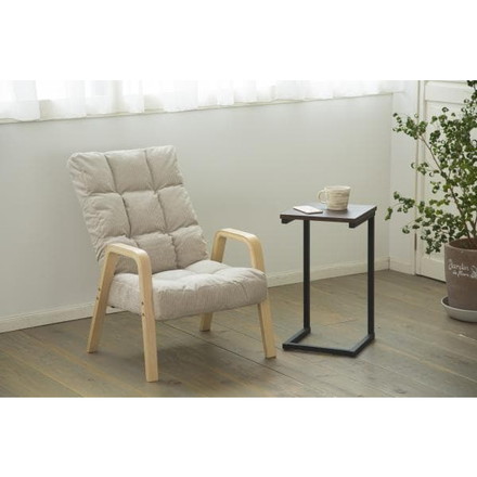 アイリスオーヤマ ウッドアームチェア リクライニングチェア 肘付き コーデュロイ 椅子 イス WAC-M パーソナルチェア 1人掛け