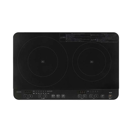 2口IHコンロ IHK-WT41-B ブラックアイリスオーヤマ