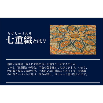 純国産 袋七重織い草マット 『万華鏡』 約95×150cm(裏:不織布)