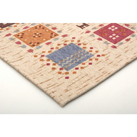 玄関マット 洗える ギャベ柄 ギャベル アイボリー 50×80cm 滑りにくい加工