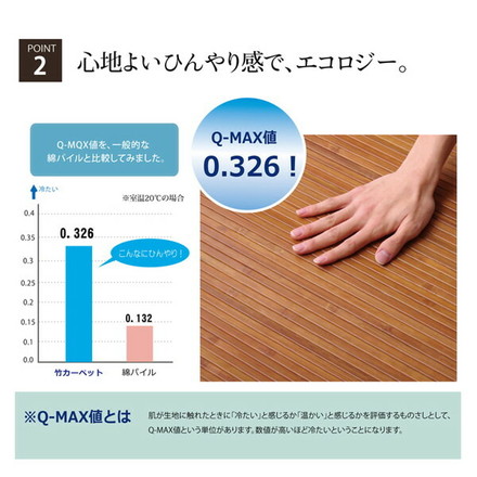 無地 細ひご使用 竹ラグカーペット 竹王 約180×220cm