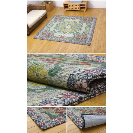 い草ラグカーペット 『DXロザンヌNF』 約191×191cm（裏:不織布）