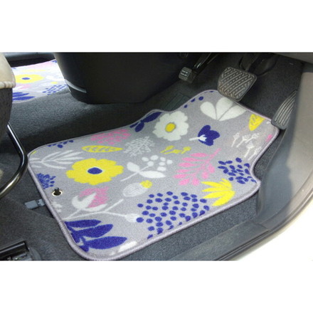 フロアマット カーマット 運転席 助手席 北欧 ミルカ フロントマット グレー 約45×60cm