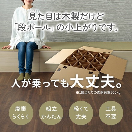 畳 ユニット 置き畳 小上がり用段ボール 和室 畳ベッド 畳ベンチ エコ 軽量 簡単 70×70×29.5cm 無地