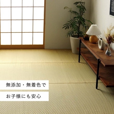 上敷き ゴザ 敷詰 カーペット い草 自然素材 日本製 国産 消臭 ナチュラル 市松柄 シンプル 本間4.5畳 約286.5×286cm プレーン