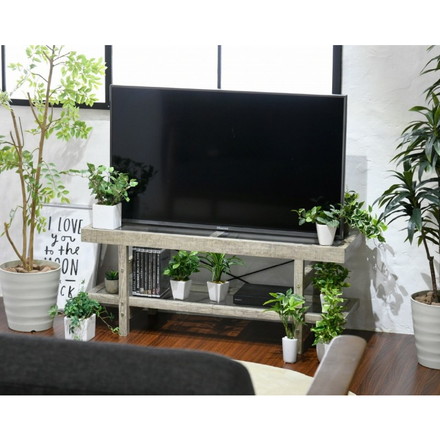 グリーンのある暮らし テレビ台 ガラス 古材 インテリア 40インチ シャビー ラック 一人暮らし