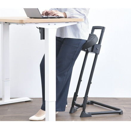 スタンディングワークサポートチェア 高さ11段階調整 ワーキングチェア ハイチェア 座面角度調整 高さ調整 安定