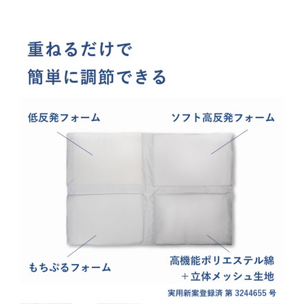 Achilles マイセレクトピロー アキレス 枕 寝具 組み合わせ自由 簡単調節 自分に合う枕 まくら 低反発