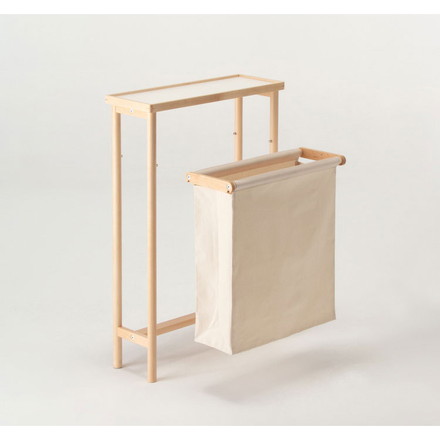 【日本製 ランドリーラック メープル材】 ランドリーバッグ 洗面所 ランドリー タオル掛け 洗濯物 ウレタン塗装 木製