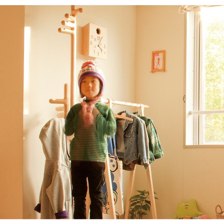 【日本製 コサイン cosine コートスタンド ツインタイプ ウォルナット】 コート 衣類収納 ポールハンガー