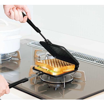 ホットサンドメーカー 直火 対応 両面フラット シングル 電気 セパレート フライパン ホットサンド フッ素加工 朝食 アウトドア キャンプ BBQ フラット cococafe カクセート