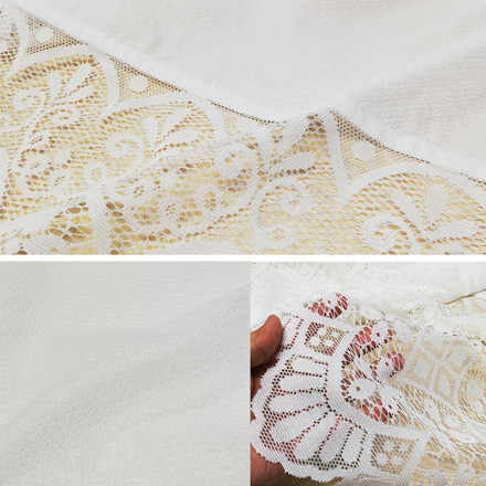 日本製 スタイルカーテン 裾スカラップレース 幅300cm×丈130cm 断熱素材 熱気 冷気 カット 花粉キャッチ