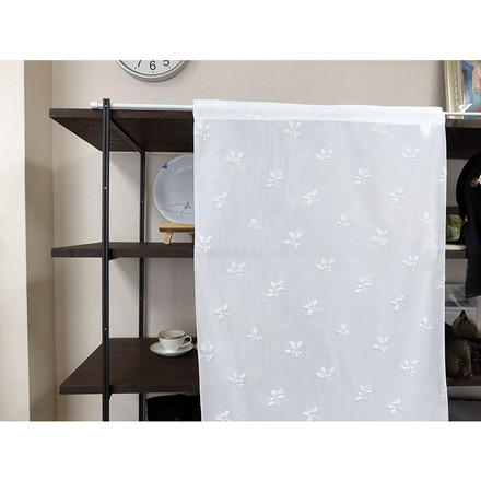 日本製 小窓レースカーテン 約巾70cm×丈90cm 小窓 出窓 カフェカーテン 遮熱 断熱 UVカット 目隠し