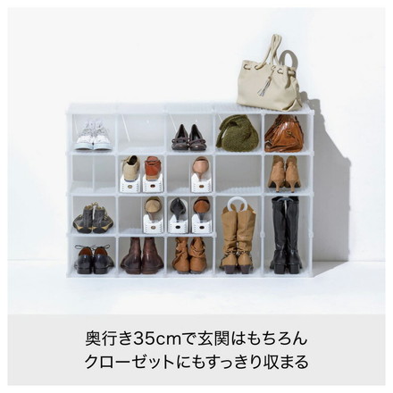 ライクイット (like-it) 靴収納 シューグリッド 3ボックス ナチュラル SG-01L 簡単 組み立て式 工具不要 靴箱 衣類収納ボックス 整理棚 約幅26.5x奥35x高64.5cm