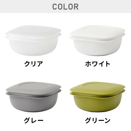 ライクイット (like-it) 蒸気であたためる冷凍ごはん容器 LBK-21 クリア 幅11.3×奥11.3×高5.5cm 一膳分(160~200g) グレー