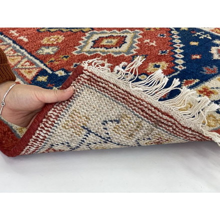 ラグ 130×190cm トライバル 部族絨毯風 ウール コットン 天然素材