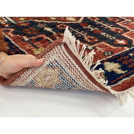 ラグ 190×190cm 柄 トライバル 部族絨毯風 ウール コットン 天然素材