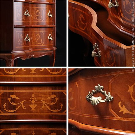 完成品 チェスト イタリア製 三段 猫脚 3段 ヴェローナクラシック 幅87 コンパクト スリム 大容量