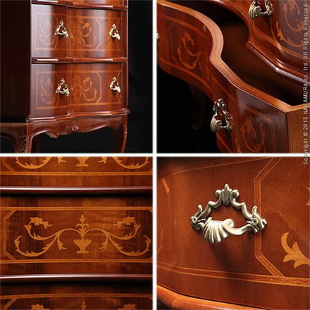 完成品 チェスト イタリア製 四段 猫脚 4段 ヴェローナクラシック 幅87 コンパクト スリム 大容量