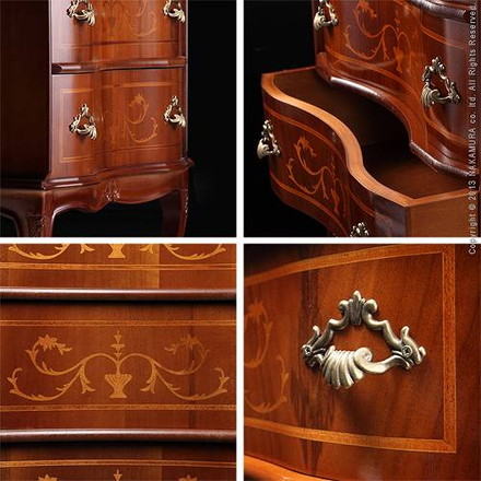 完成品 チェスト イタリア製 四段 猫脚 4段 ヴェローナクラシック 幅58 コンパクト スリム 大容量