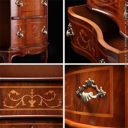 完成品 ファックス台 イタリア製 猫脚 ヴェローナクラシック 引き出し付き 幅58 コンパクト スリム 大容量