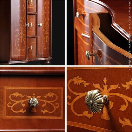 完成品 リビング キャビネット イタリア製 丸脚 ヴェローナクラシック 引き出し 幅87 ワイド 大容量