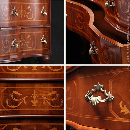 完成品 チェスト イタリア製 四段 丸脚 4段 ヴェローナクラシック 幅87 コンパクト スリム 大容量