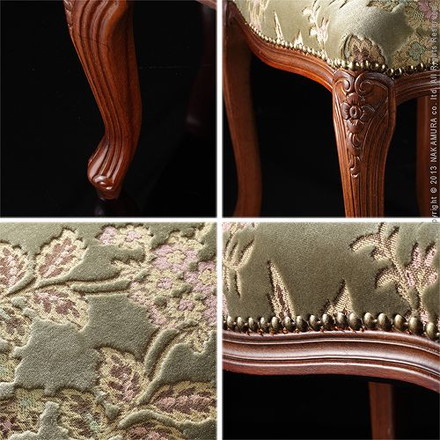 イタリア製 ヴェローナ クラシック 金華山 スツール 家具 花柄 レトロ 椅子 チェア スツール 収納 木製