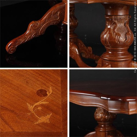 イタリア製 ヴェローナ クラシック リビングテーブル 幅140 円形 楕円形 オーバル型 奥行き73 140×73