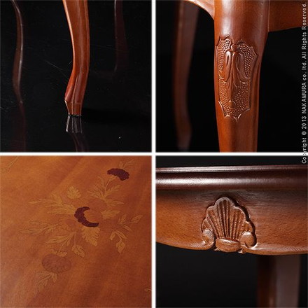 イタリア製 ヴェローナ クラシック コーヒーテーブル 丸型 楕円形 幅78 机 テーブル リビング ローテーブル