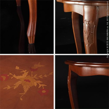 イタリア製 ヴェローナ クラシック センターテーブル 丸型 円形 幅59 机 テーブル リビング ローテーブル 天然木