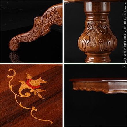 イタリア製 ヴェローナ クラシック ダイニングテーブル 円形 幅135 丸型 机 食卓 アンティーク