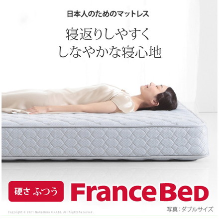 フランスベッド ツインサポートスプリングマットレス セミダブル 高密度連続スプリングマットレス 防ダニ 抗菌 防臭