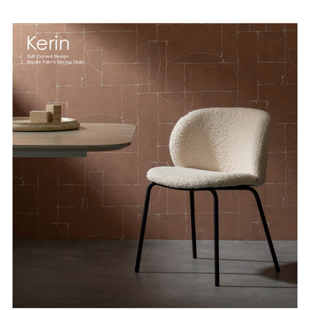 ダイニングチェア 2脚セット チェア 椅子 いす イス ダイニング ブークレ ブークレ生地 スチール脚 クッション座面 ホワイト