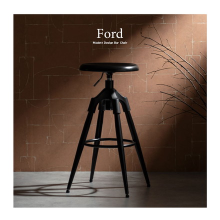 バーチェア ロータイプ ブラック モダン 昇降式 回転 回転椅子 昇降式チェア モノトーン モダン スタイリッシュ マットスチール