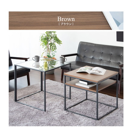 ネストセンターテーブル Poluca ポルカ センターテーブル ソファテーブル サイドテーブル ブラウン