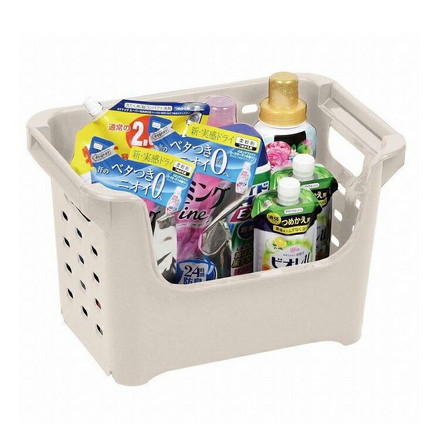 日本製 積み重ね ストッカー 仕切り付 ワームグレー LD-246 Style Storage