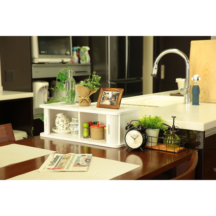 オスマック カウンター上収納 ジャバラ扉 幅60cm ホワイト 収納庫 キッチン ダイニング カウンター テーブル