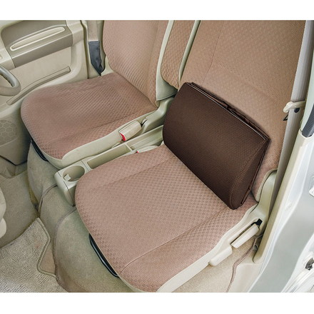 【2個セット】シートボックス 腰 クッション 2way 収納ボックス 荷物の転落防止! シートボックス腰クッション コジット ブラウン2個