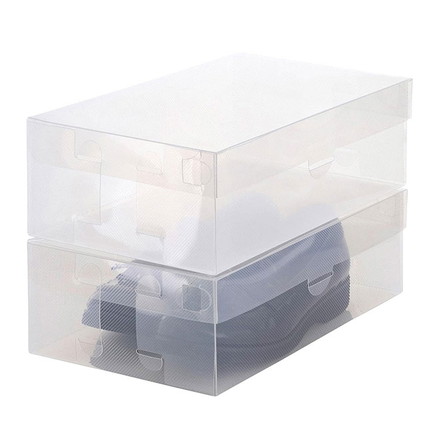 シューズボックス シューズケース 2個セット ベストコ ゼーエン 靴 収納 フルオープン レディース クリア 透明 スニーカー 折り畳み 組み立て 整理 整頓 コンパクト ウォークインクローゼット 蓋付き