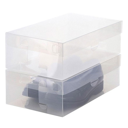 シューズボックス シューズケース 4個セット ベストコ ゼーエン 靴 収納 フルオープン レディース クリア 透明 スニーカー 折り畳み 組み立て 整理 整頓 コンパクト ウォークインクローゼット 蓋付き